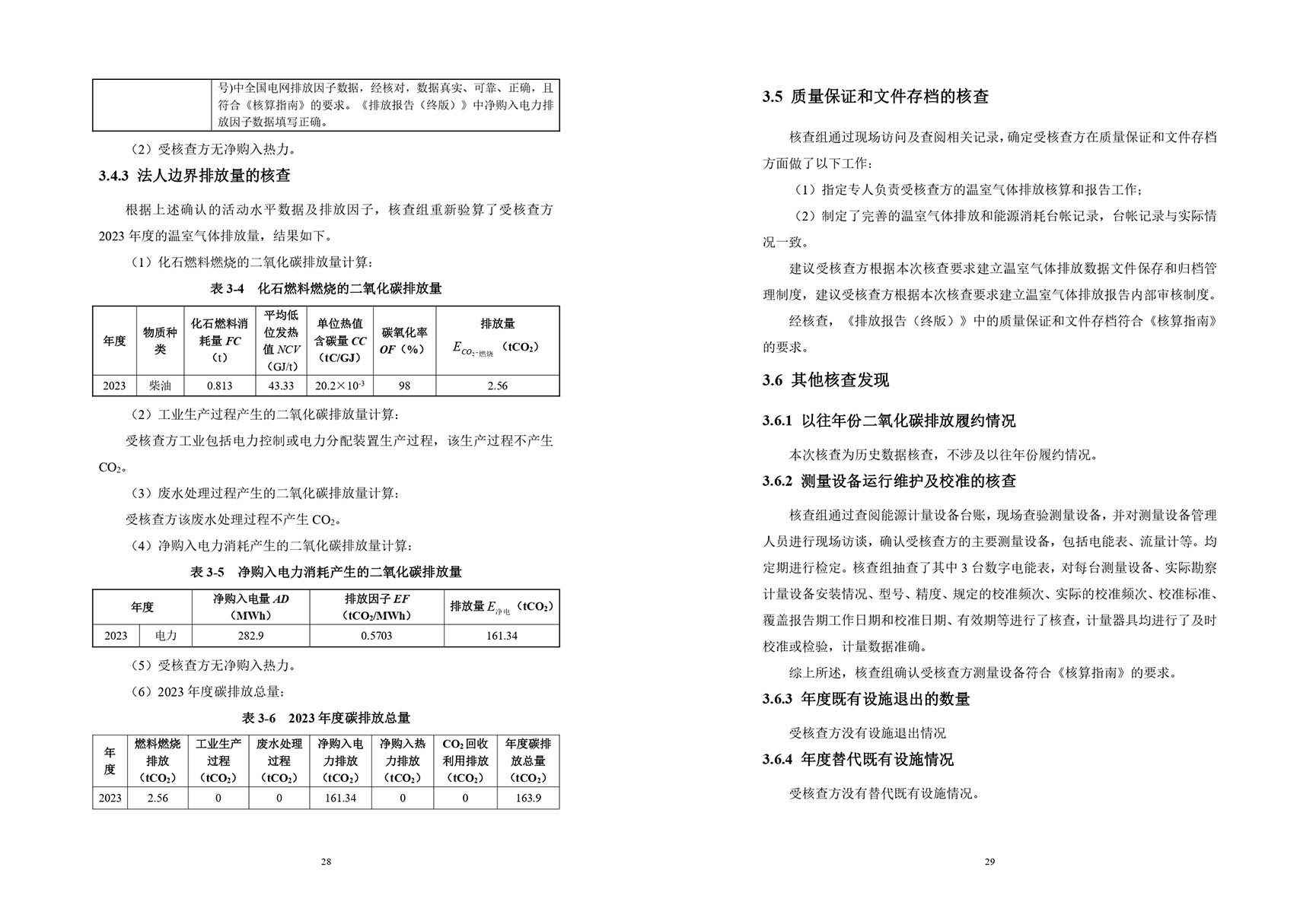 溫室氣體排放核查報告 溫室氣體排放核查報告